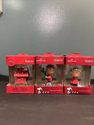 Lot Set Of 3 VINTAGE Hallmark Peanuts Ornaments- Lionel / Charlie Brown/Snoopy • $29.99