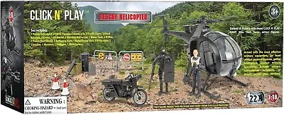 Click N’ Play Military SWAT Elite Unit Rescue Helicopter 26 Piece Set Kid Toy  • $38.36