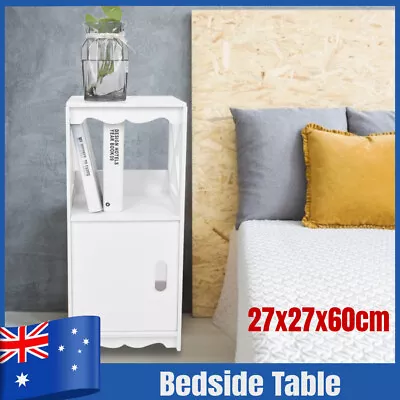 2 Layer Bedside Tables Drawers Side Table Nightstand White Storage Cabinet Wood • $26.22