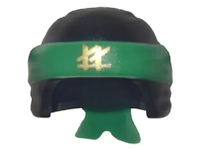 Lego New Black Minifig Headgear Ninjago Wrap Green Bandana Knot Gold LL LNM03 • $3.33