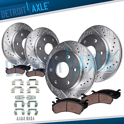 Front & Rear Drilled Rotors + Brake Pads For GMC Envoy Chevy Trailblazer Buick • $221.71