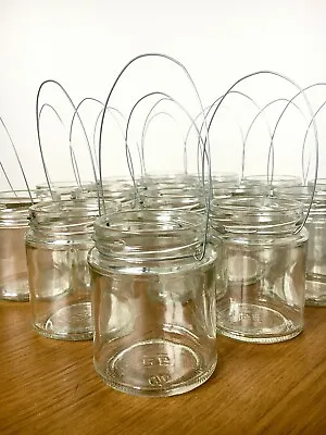 Hanging Glass Jar Tea Light Lantern Candle Holder Wedding Shabby Chic 190ml Vase • £2.25