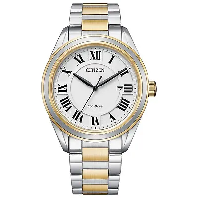 Citizen Eco-Drive Mens Roman Numerals Calendar Two-Tone Watch 40MM AW1694-50A • $139.99