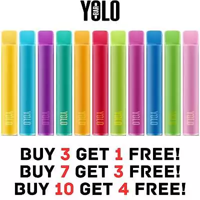 YOLO Mesh Disposable Vape Pen 20mg Nic Salt 600 Puffs Bars Ecig Juice Pod Kit • £4.94