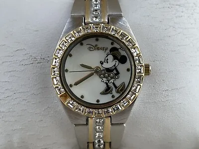 Disney Women Wristwatch Dual Tone Minnie Mouse Analog Crystal Accent Watch • $27.87