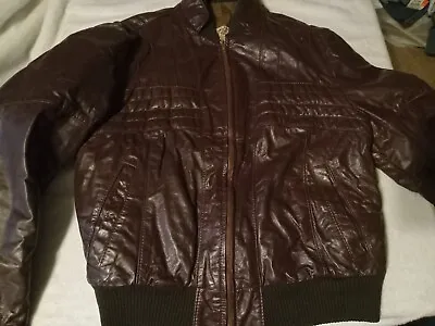 Vintage Sears The Leather Shop Jacket Size 44 Men See Photos • $25