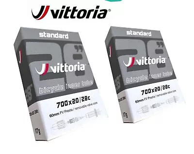 2 X Vittoria Bicycle Road Bike 700X20/28C Tubes 60mm Presta Bicycle Bike Tubes • $29.99