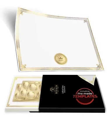 50 Pack Blank Award Paper With Gold Foil Border W Seals Certificates 8.5 X 11 • £9.64
