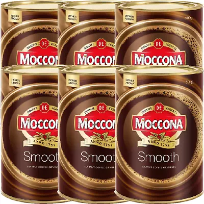 NEW 6x Cans Moccona Smooth Instant Coffee Granules 500G Pack BULK • $109.35