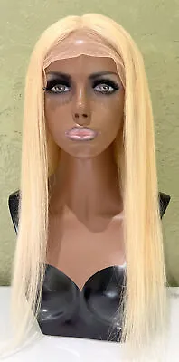 $140 • Buy Lace Front Human Hair Wig Blonde (yellow) 22 Inches Straight T-part L