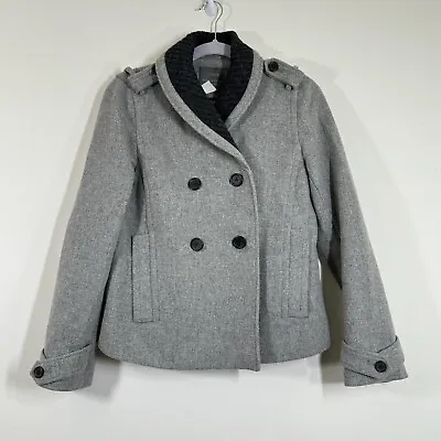 J.Crew Stadium Cloth Nello Gori Wool Double Breasted Coat Women’s Size 2 Gray • $39.99