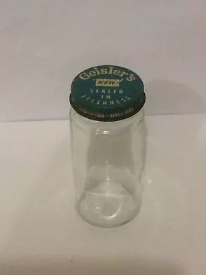 Vintage Geislers Bird Food Jar Clear Glass  • $4.95