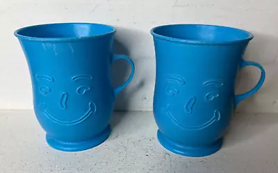 2 Vintage Blue Kool-Aid Man Plastic Cups W/ Handles • $14