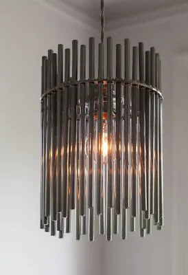 Next Smoke Grey Jolie Glass Easy Fit Shade Pendant Ceiling Chandelier HomeDecor • £24.89