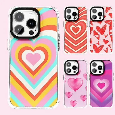 $9.95 • Buy IPhone 15 Pro Max Case 14 13 12 Plus Shockproof Clear Silicone Heart Cute Cover