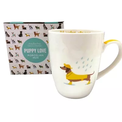 Two's Company DACHSHUND Stacy Boyd Coffee Tea Dog Puppy Rain Rainbow MUG New NIB • $24.99