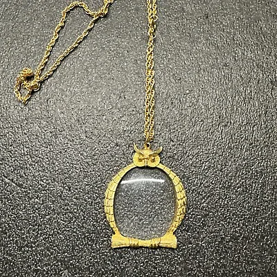 Vintage Owl Magnifying Necklace Gold-Toned • $19.99