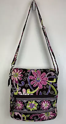 Vera Bradley Mailbag Purple Punch Crossbody Purse Bag Shoulder Hipster Zipper • $14.99