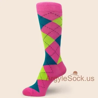 PINK (Bright Pink Light Pink Hot Pink) Men Dress Socks Non-brand FREE-SHIP • $9.99