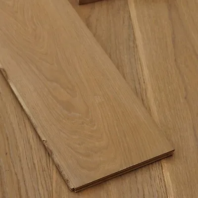 9  Smoked White Oak Boards 220mm Wide Oak Plank Engineered 18/4 Flooring ECR2 • £2.49