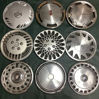 (LOT OF 9) Vintage US Made Chrome Hubcaps Wheel Covers OLDS BUICK CHEVY • $99.99