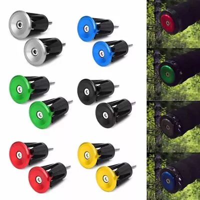 £4.85 • Buy Bike Handle End Plugs Handle Bar Cap  Handlebar Grips Covers Aluminum Alloy