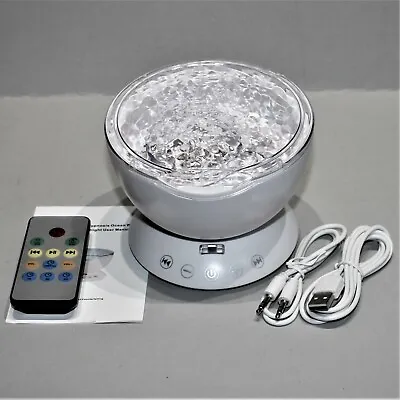 Remote Control Rotating Ocean Wave Music Projector LED Night Light Lamp White • $10.49