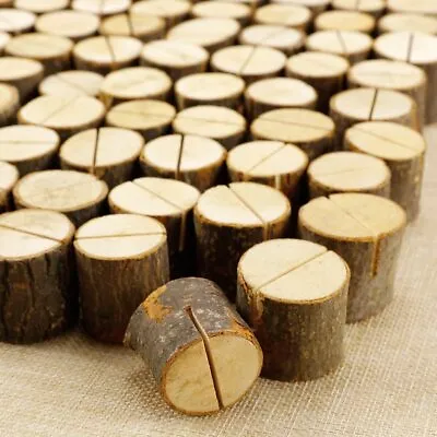 20 Pack Wooden Table Name Place Card Holder Rustic Wedding Party Table Decor UK. • £8.16