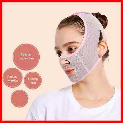 Reusable V Line Face Slimming Double Chin Reducer Mask Lifting Belt Anti-Wrinkle • $8.11