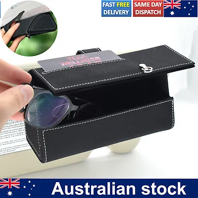 $21.50 • Buy Car Sun Visor Sunglasses Case Holder Eye Glasses Box Clip Leather Shell Storage