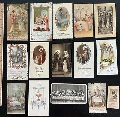 $22.99 • Buy Lot Of Vintage & Antique Catholic Communion Holy Cards In French - Group E