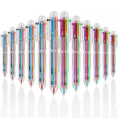 IHPUKIDI 12 Pack 0.5mm 6-in-1 Multicolor Ballpoint Pen 6 Color Transparent Ba... • $15.29