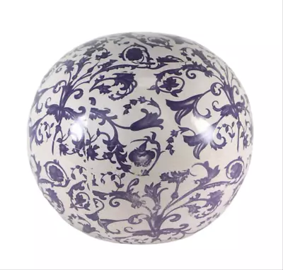 Rose Ball Country House Garden Ball With Baroque Pattern In Blue 18 Cm • £17.37