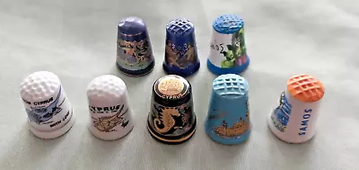 £12.99 • Buy Vintage Thimble Collection - Set Of 8 - Cyprus Kos Rhodes - Souvenir