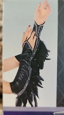 New Spirit Halloween Black Raven Feather Long Opera Gloves Elbow Length Party US • £15.43