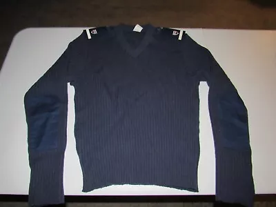 Vintage USCG Men's Mitt's Nitts Blue Long Sleeve Military Wool Sweater Size 46R • $8.99