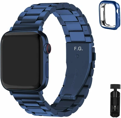 $12.32 • Buy For Apple Watch Metal Strap Band + Case Series 8 7 6 5 4 3 2 SE 38/41/42/44/45mm