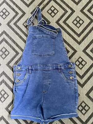 £0.99 • Buy Girls Blue Dungaree Shorts Age 12-13 Perfect For Spring Summer