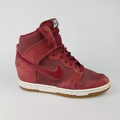 Women's NIKE 'Dunk Sky HI' Sz 6 US Shoes Maroon Heel Wedge | 3+ Extra 10% Off • $87.49