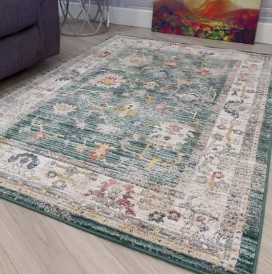 £39.99 • Buy Modern Medallion Rugs Distressed For Living Dining Room Hallway Hall Floor Rug