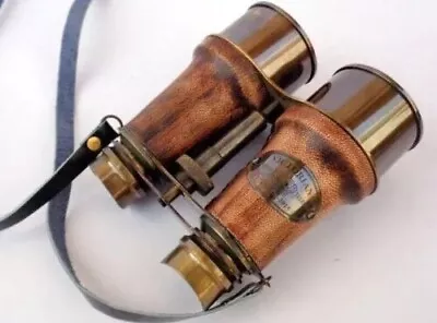 Antique Vintage Opera Glasses Binoculars Brass Mother Of Pearl & Leather Case • $33.96