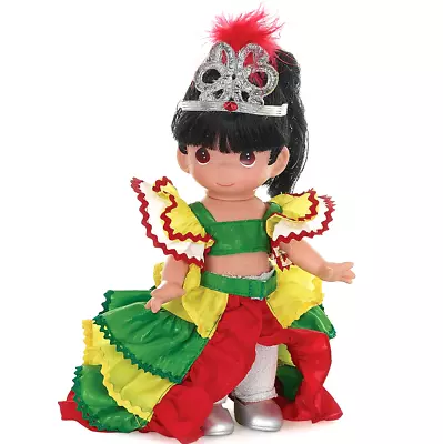 ✿ New PRECIOUS MOMENTS Vinyl Doll BRAZIL CARNIVAL SAMBA DANCE Tiara Girl Costume • £35.52