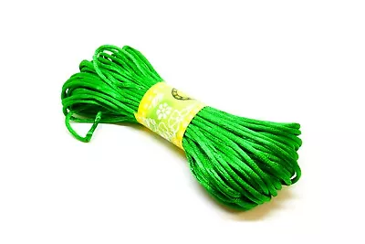 £3.29 • Buy 20m Green Rattail Satin Cord 2mm - Kumihimo Macrame Chinese Knot - P00905
