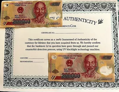 200000 Vietnamese Dong 1/5 Million 200000 X 1 Pcs Vietnam Currency VND UV COA • $19.99