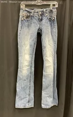 Miss Me Women Faded Medium Wash Embellished Bootcut Jeans - Size 26 • $14.99