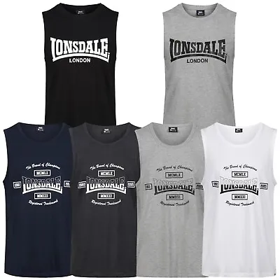 £6.99 • Buy Mens Lonsdale Vest Sleeveless T Shirt Gym Summer Muscle Training Sports Tank Top