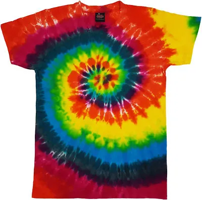 Tie Dye T Shirt Tye Die Music Festival Hipster Indie Retro Unisex Top Rainbow 1 • £14.99