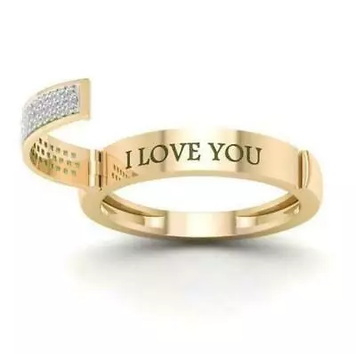 I Love You Love Engagement Ring Couple Gifts Valentine's Day Jewelry New • £4.31