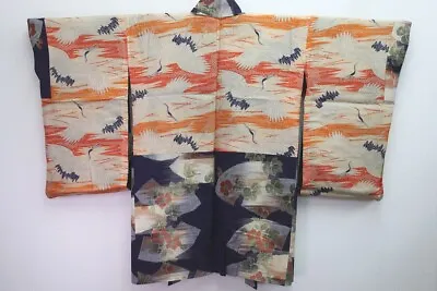 8377D1 Silk Vintage Japanese Kimono Haori Jacket Meisen • $45