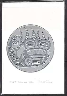 HAIDA BULLHEAD DRUM - Silver Embossed Sculpin - By Bill Reid - 6  X 9  Art Card • $12.95